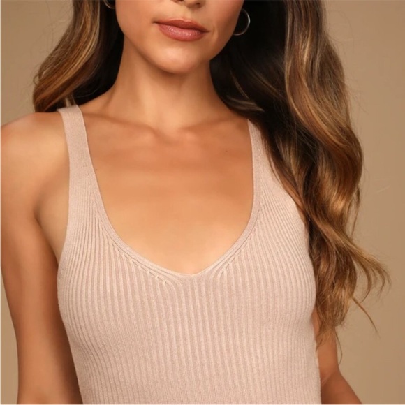 NWT Lulu's Emberlin Open Back Ribbed Bodysuit - Picture 2 of 12